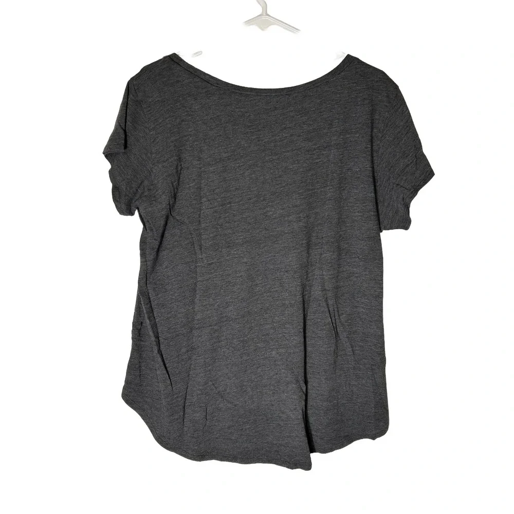 Lucky Brand Womens XXL Charcoal Gray Elephant Scoop Neck Short Sleeve Tee - Picture 4 of 6